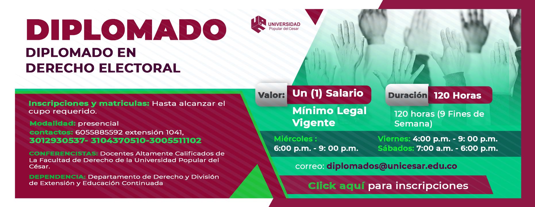 Banner Diplomado en derecho electoral