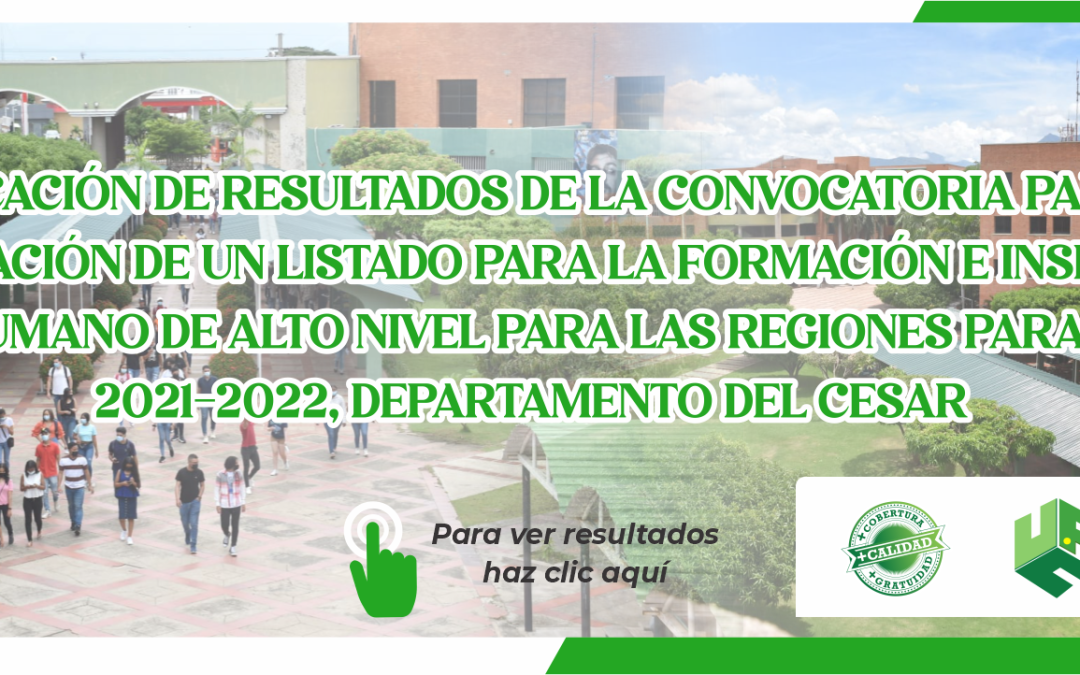PUBLICACIÓN DE RESULTADOS DE LA CONVOCATORIA PARA LA FORMACIÓN E INSERCIÓN DE CAPITAL HUMANO DE ALTO NIVEL