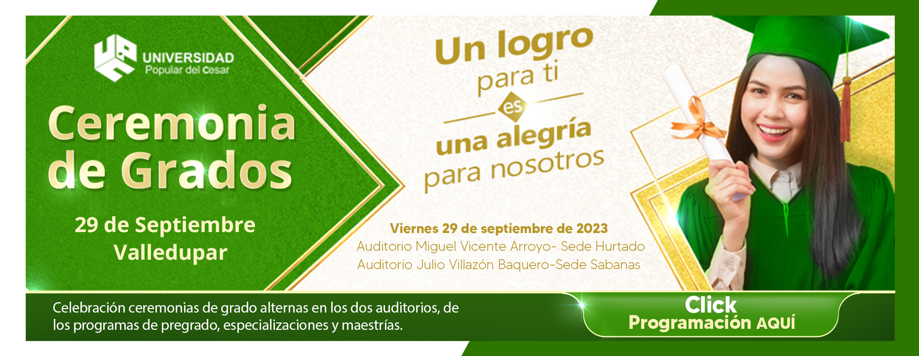 Banner Programación ceremonia de grados