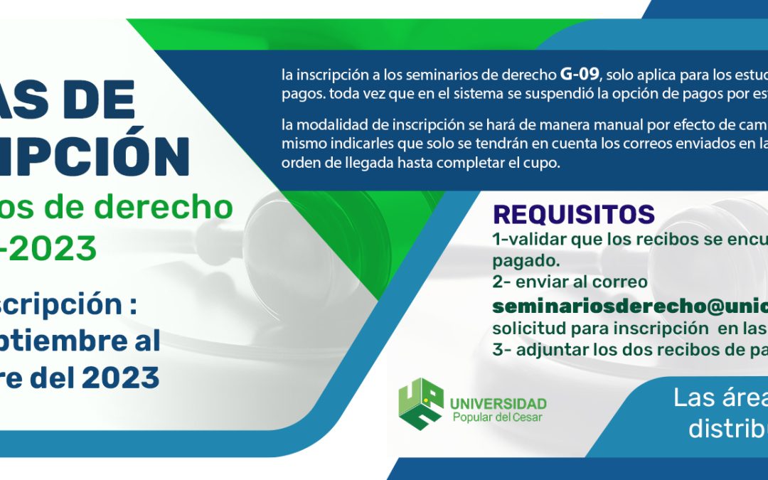 SEMINARIOS DE DERECHO GRUPOS 09 – 2023