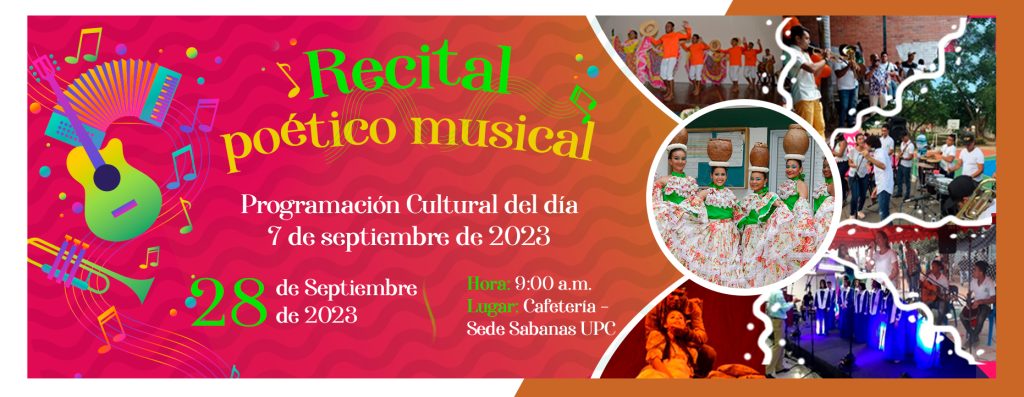 Banner Convocatoria Programaciรณn cultural mes de septiembre de 2023, titulada โRECITAL POETICO MUSICALโ