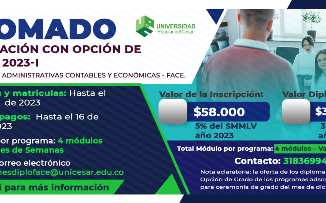 DIPLOMADO DE ACTUALIZACIÓN CON OPCIÓN DE GRADO FACE 2023 – I