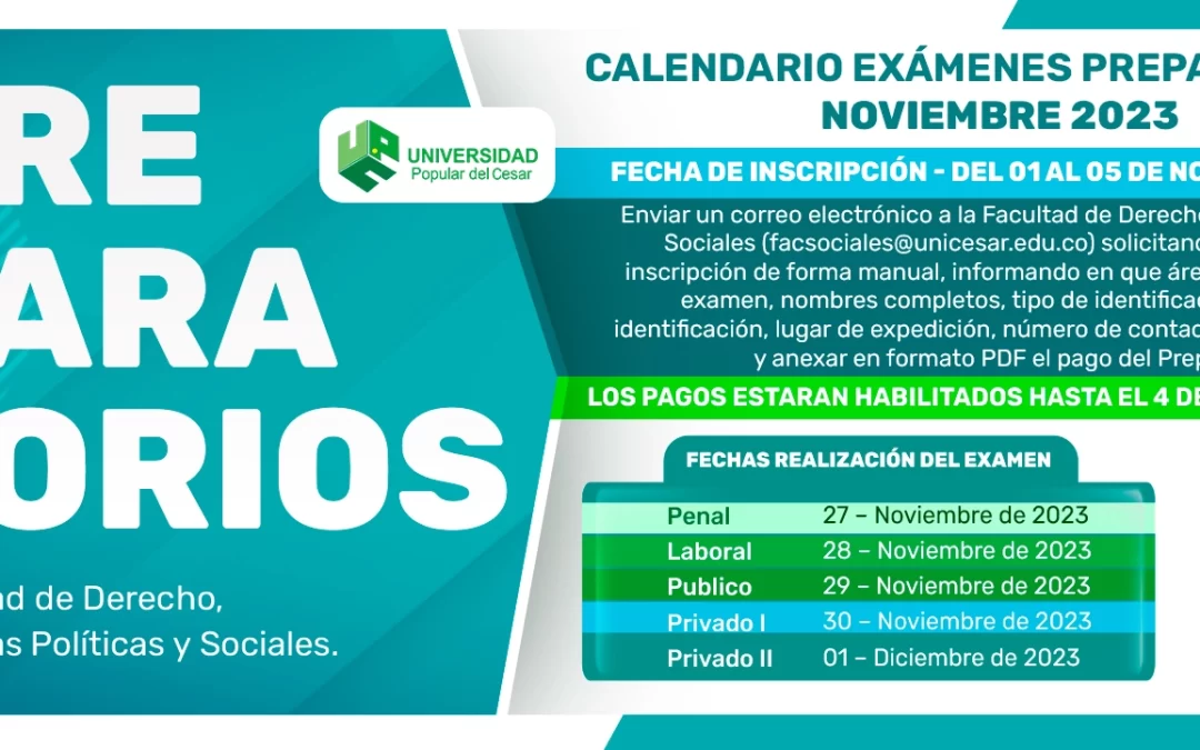 CALENDARIO DE EXAMENES PREPARATORIOS 2023 – II