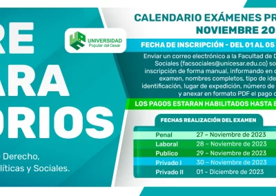 CALENDARIO DE EXAMENES PREPARATORIOS 2023 – II