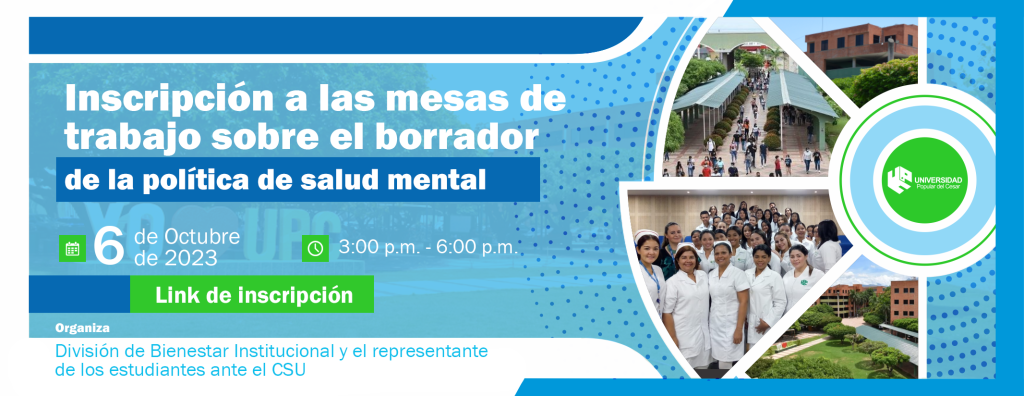 Banner mesas de trabajo sobre el borrador de la polรญtica de salud mental