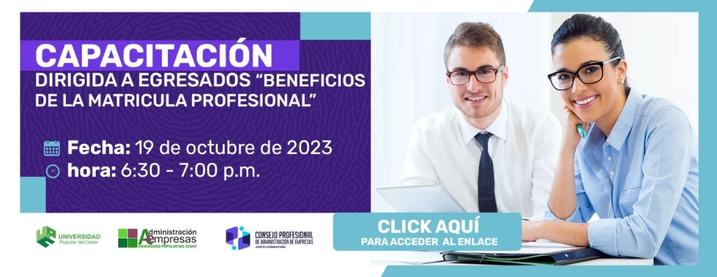 Banner CAPACITACIÓN EGRESADOS BENEFICIOS DE LA MATRICULA PROFESIONAL