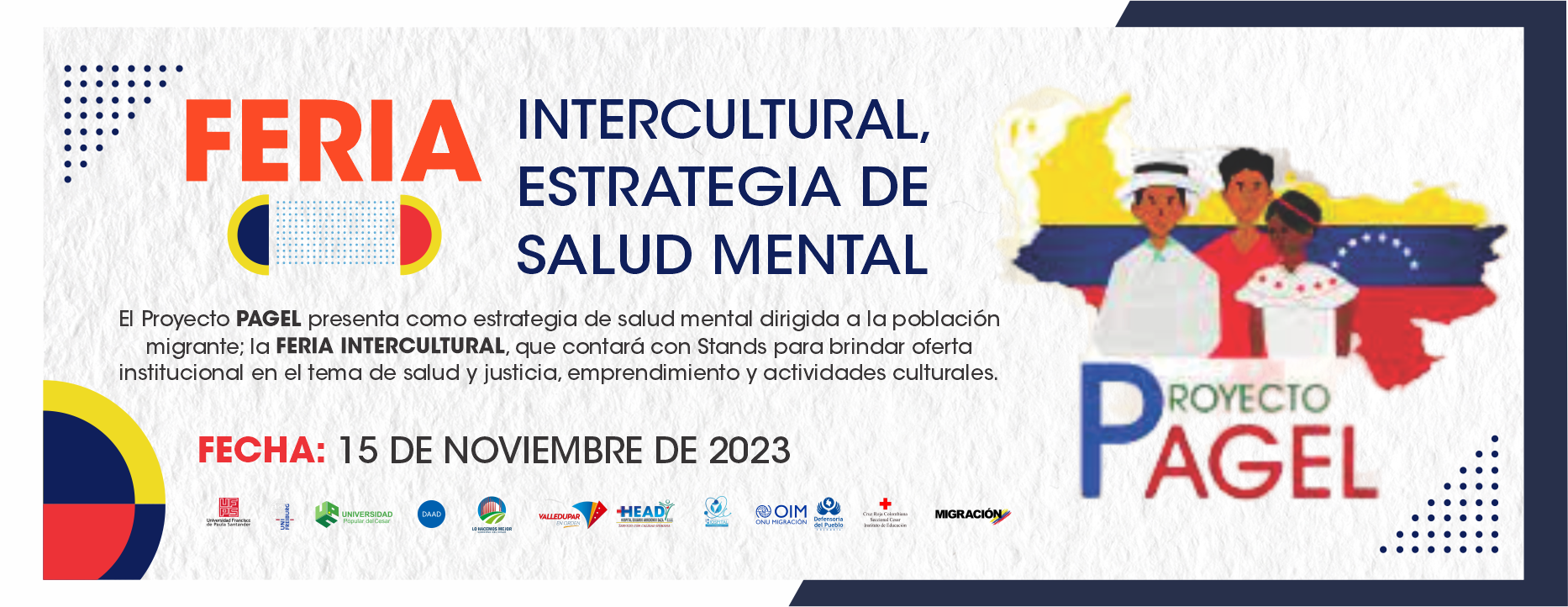 Banner Feria Intercultural, Estrategia de Salud Mental