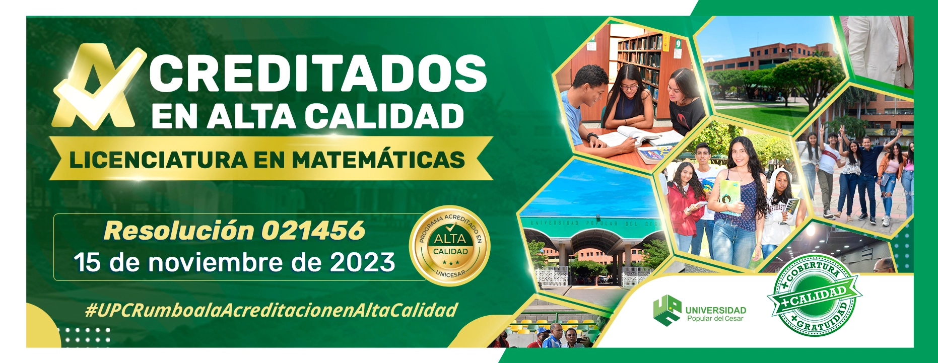 Banner Licenciatura en Matemáticas, Acreditada en Alta Calidad