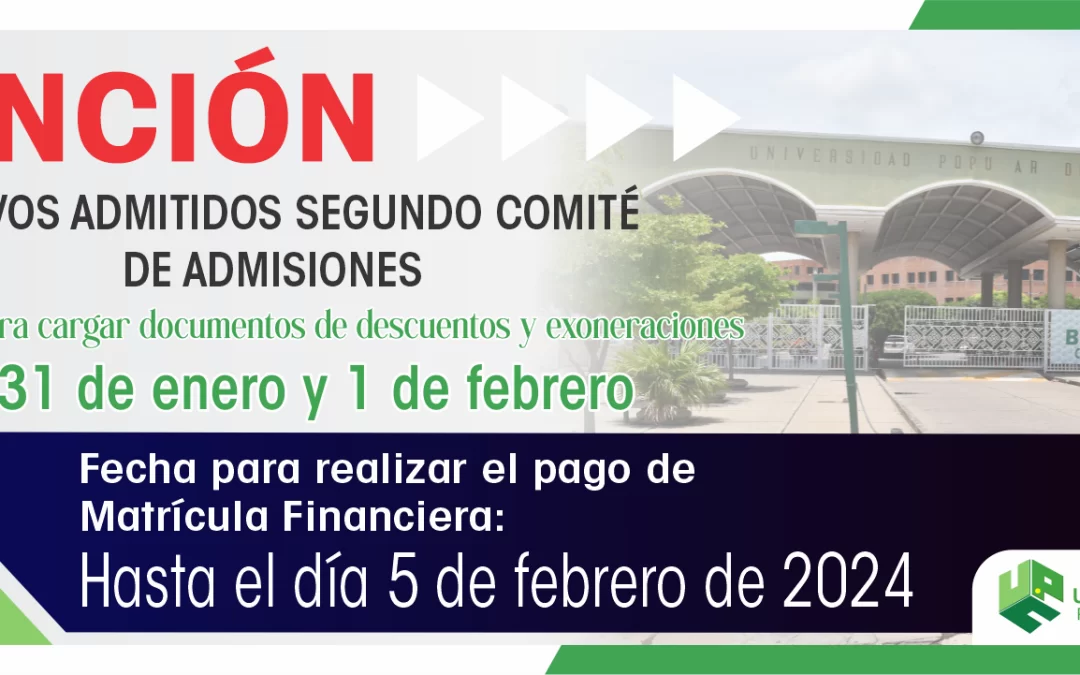 NUEVOS ADMITIDOS SEGUNDO COMITÉ DE ADMISIONES
