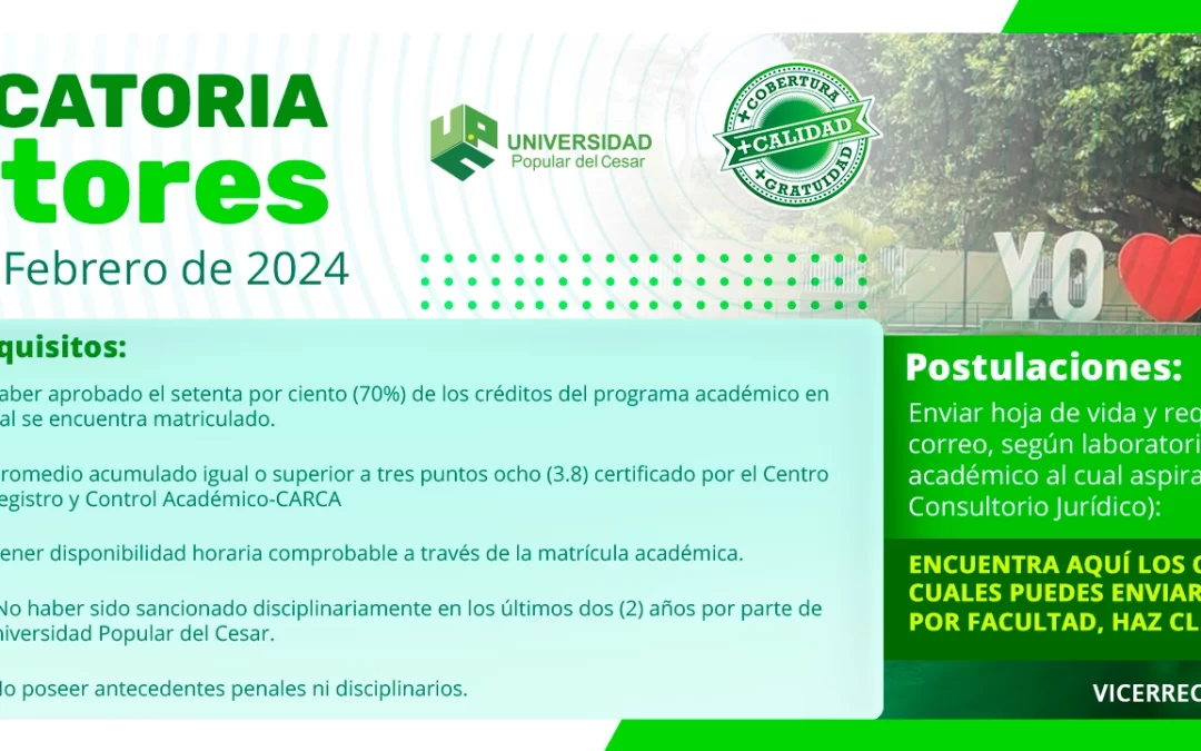 CONVOCATORIA PARA MONITORES 2024-1