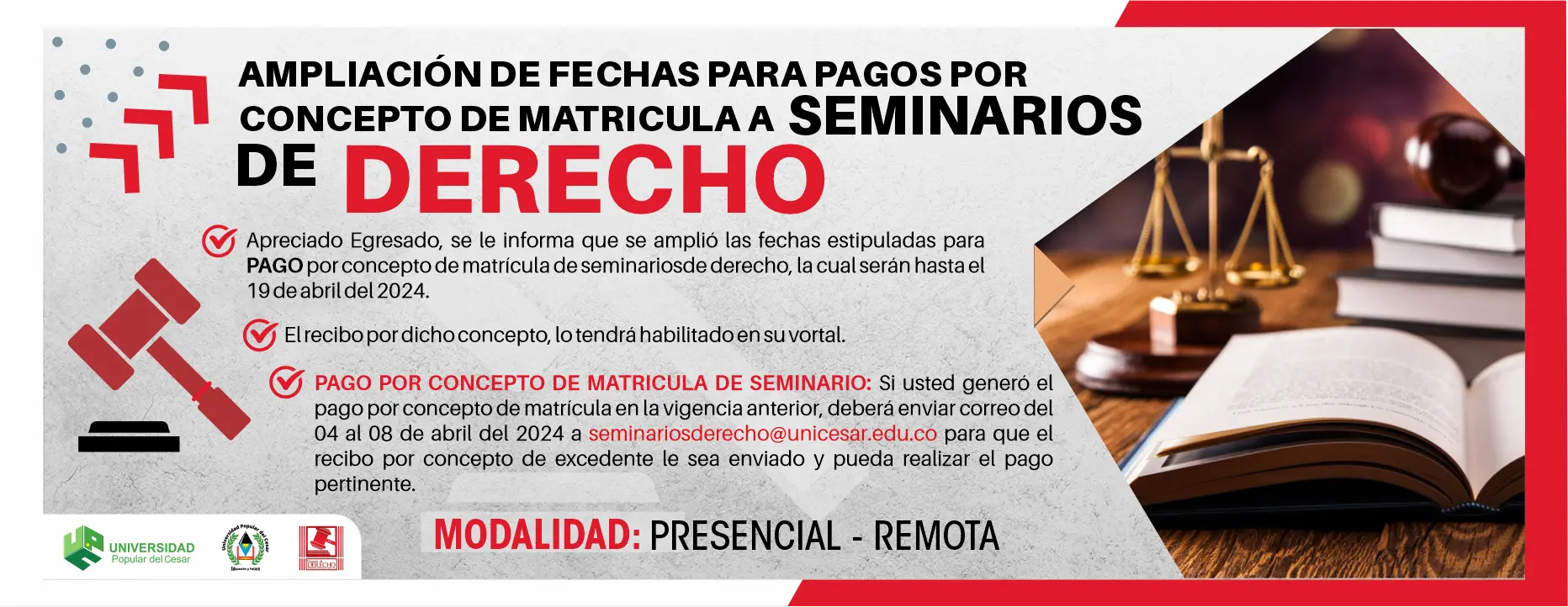 Banner Seminarios de Derecho