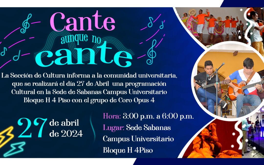 CONVOCATORIA PROGRAMACIÓN CULTURAL ABRIL “CANTE AUNQUE NO CANTE”