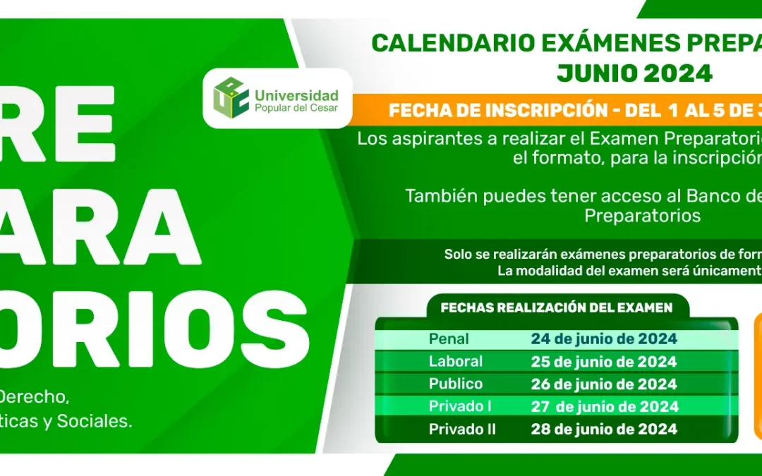 CALENDARIO EXÁMENES PREPARATORIOS JUNIO 2024