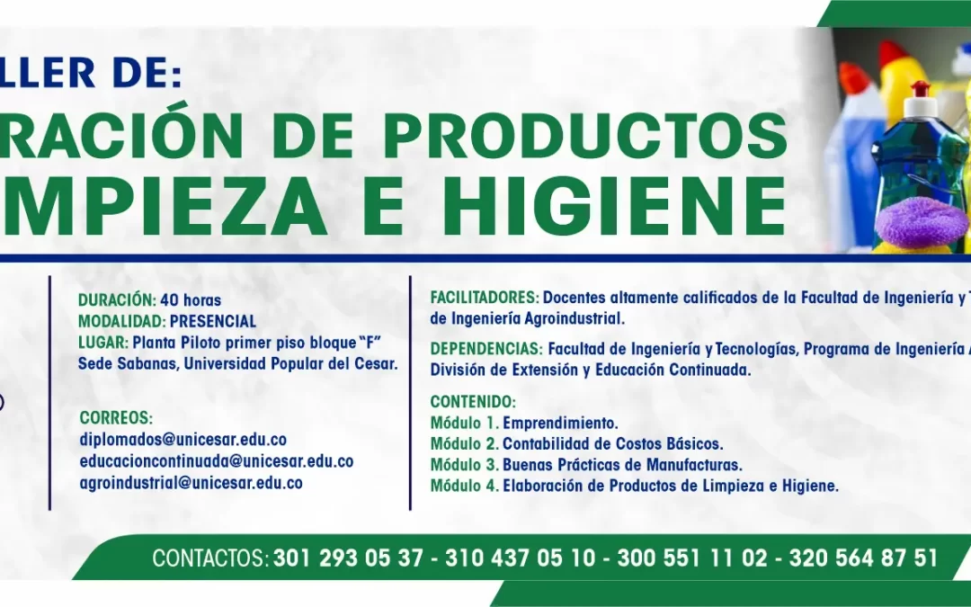CURSO TALLER DE ELABORACIÓN DE PRODUCTOS DE LIMPIEZA E HIGIENE