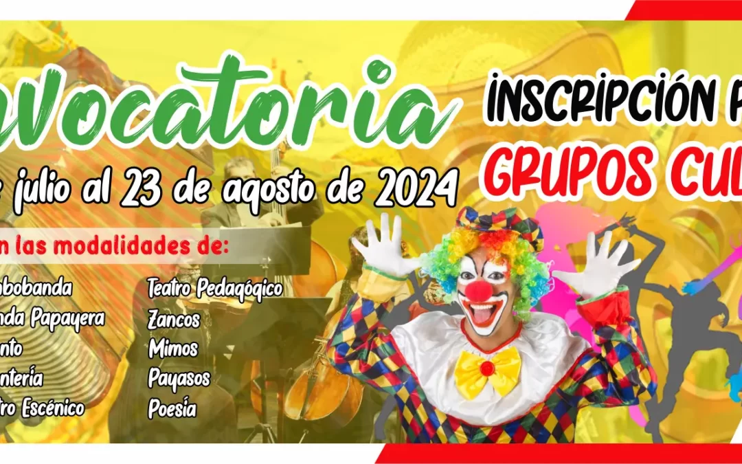 CONVOCATORIA DE INSCRIPCIÓN PARA LOS GRUPOS CULTURALES