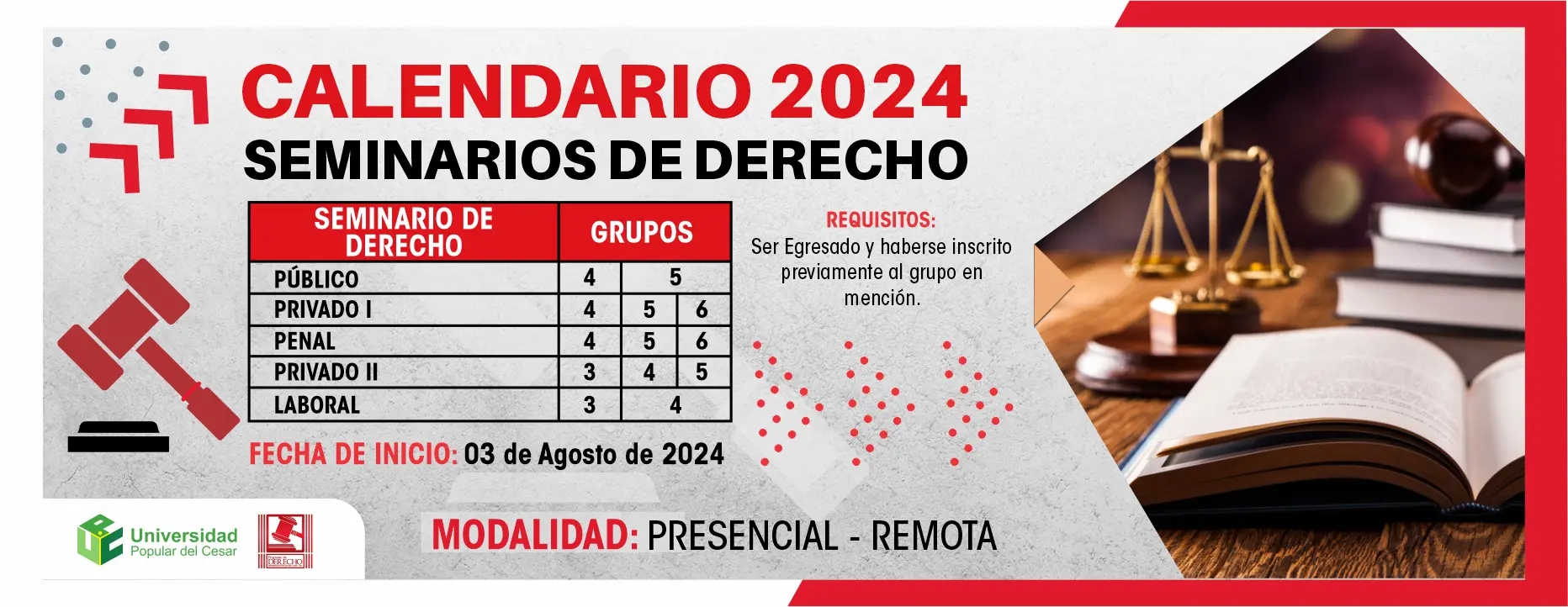 Banner Seminarios de Derecho agosto