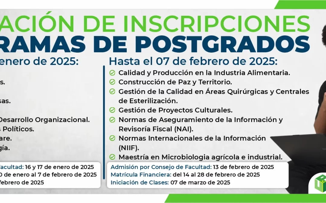 AMPLIACIÓN DE INSCRIPCIONES PROGRAMAS DE POSTGRADOS