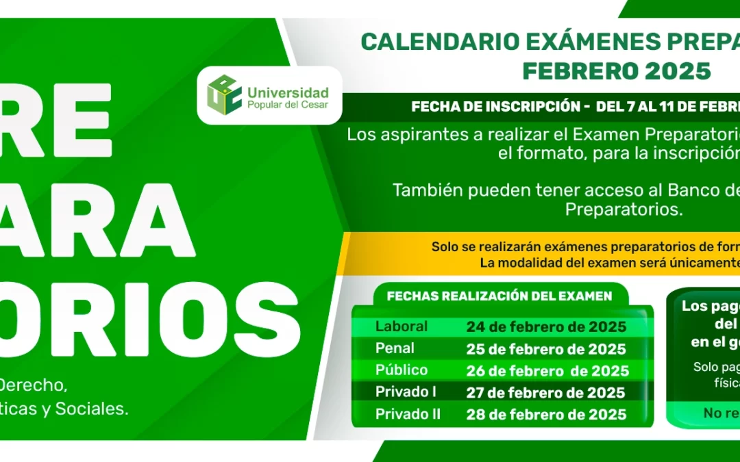CALENDARIO EXÁMENES PREPARATORIOS FEBRERO 2025