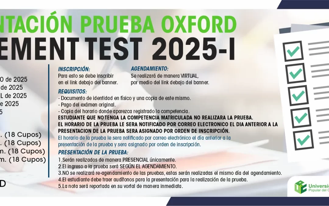 PRESENTACION PRUEBA OXFORD PLACEMENT TEST 2025 – I