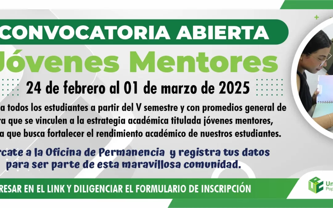 INSCRIPCIÓN PARA PARTICIPAR EN LA CONVOCATORIA JÓVENES MENTORES