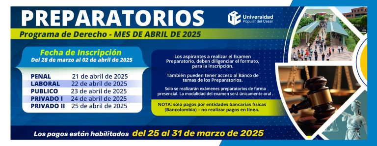 Banner Preparatorios abril 2025, calendario de exámenes preparatorios. fecha de inscripción del 28 de marzo al 02 de abril de 2025