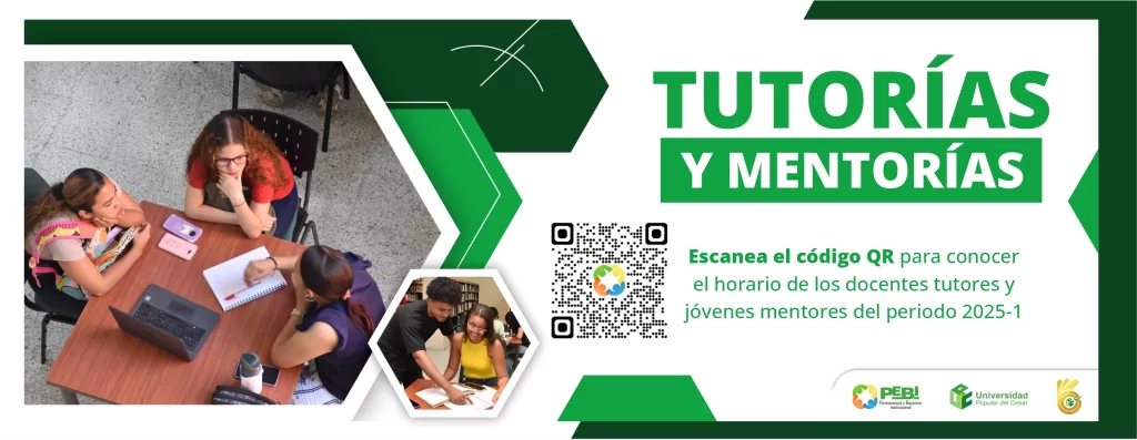 Tutorías y mentorías, escanea el código QR para conocer el horario de los docentes tutores y jóvenes mentores del periodo 2025-1