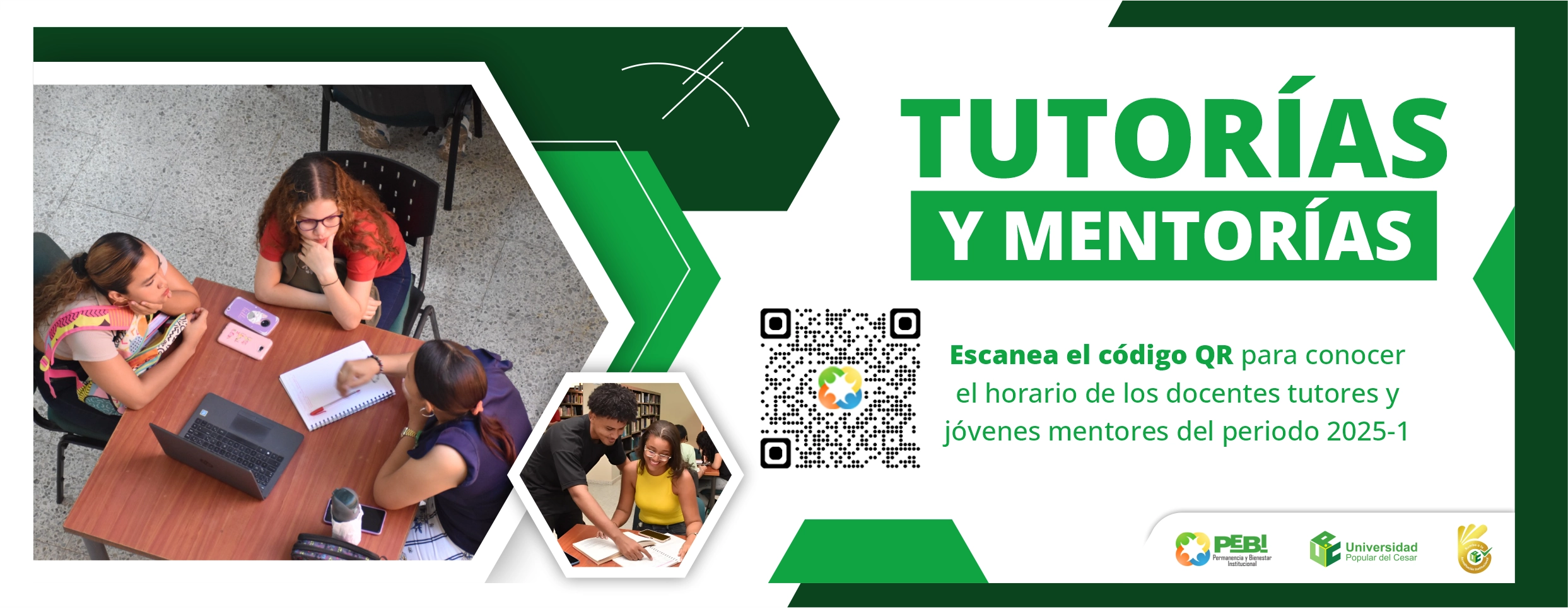 Tutorías y mentorías, escanea el código QR para conocer el horario de los docentes tutores y jóvenes mentores del periodo 2025-1