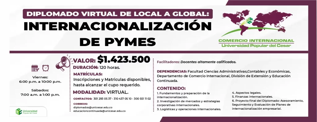 Diplomado virtual de local a global: Internacionalización de pymes