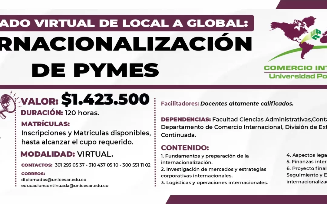 DIPLOMADO DE LOCAL A GLOBAL: INTERNACIONALIZACIÓN DE PYMES