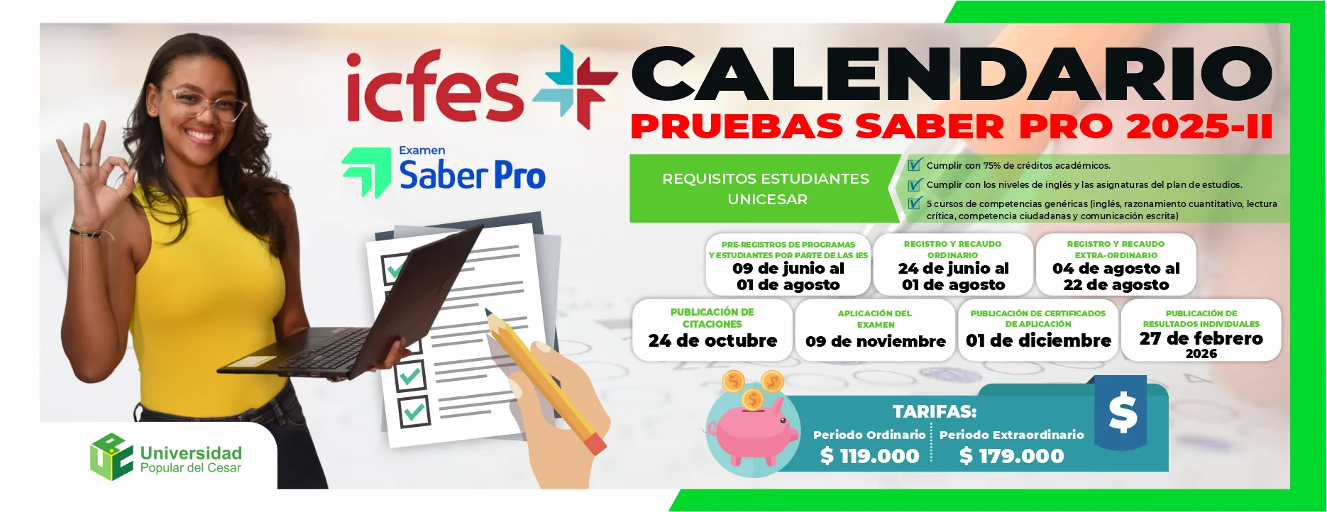 EVENTO 03 Calendarios para presentar pruebas saber pro 2025-2