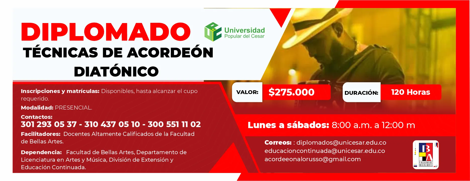 Diplomado en técnicas de acordeón diatónico