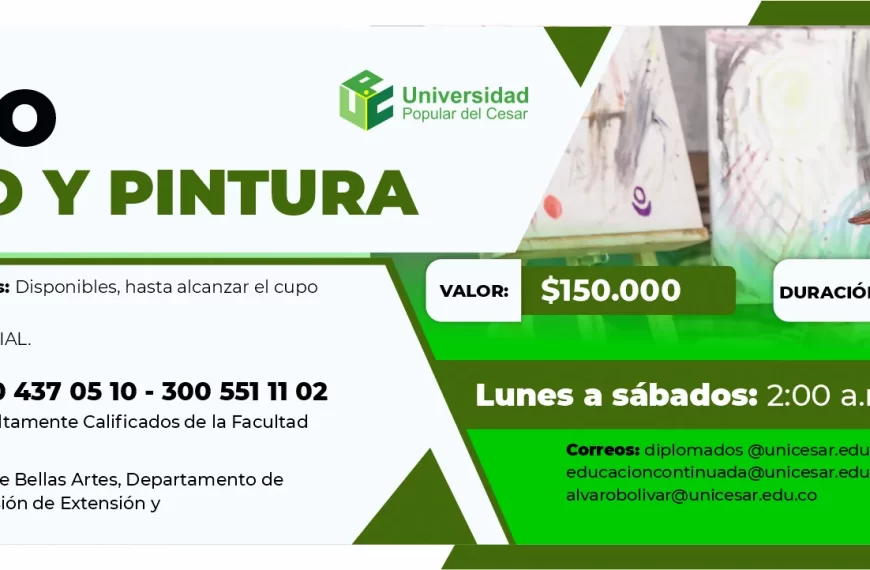 Curso de dibujo pintura. Valor: $150.000 Duración: 24 horas