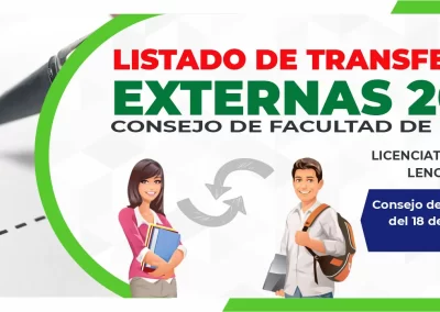 LISTADO DE TRANSFERENCIAS EXTERNAS 2025 II – CONSEJO DE FACULTAD DE EDUCACIÓN