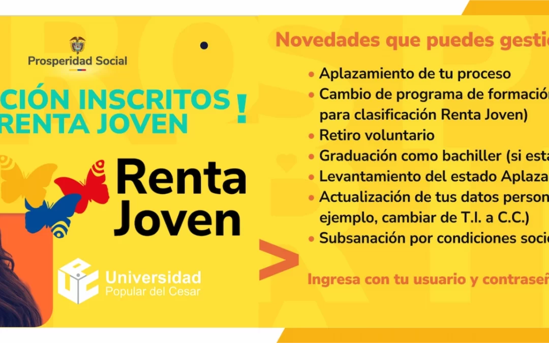 ¡ATENCIÓN INSCRITOS A RENTA JOVEN!