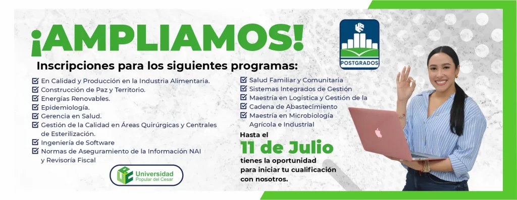 Ampliamos las inscripciones postgrados hasta el 11 de julio