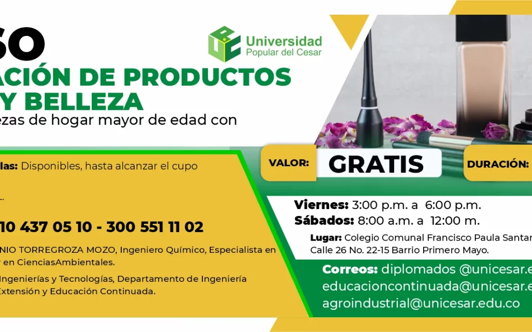 CURSO EN LA ELABORACIÓN DE PRODUCTOS DE ASEO Y BELLEZA