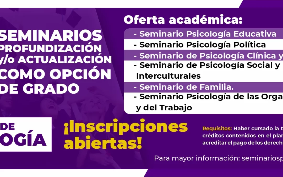 SEMINARIOS DE PROFUNDIZACIÓN Y/O ACTUALIZACIÓN COMO OPCIÓN DE GRADO