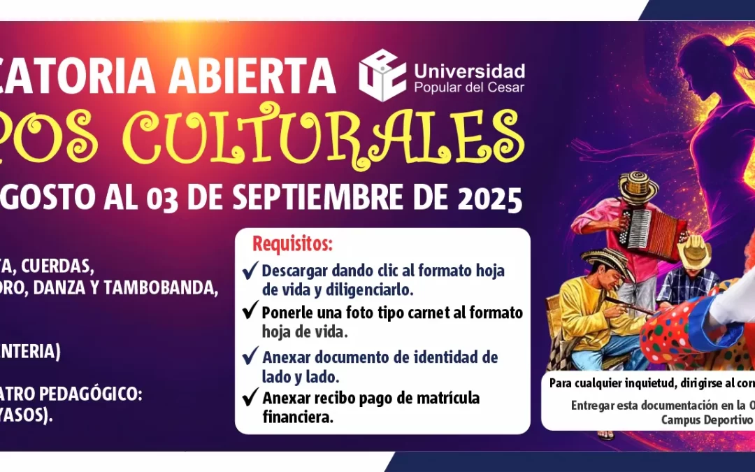 CONVOCATORIA ABIERTA A GRUPOS CULTURALES