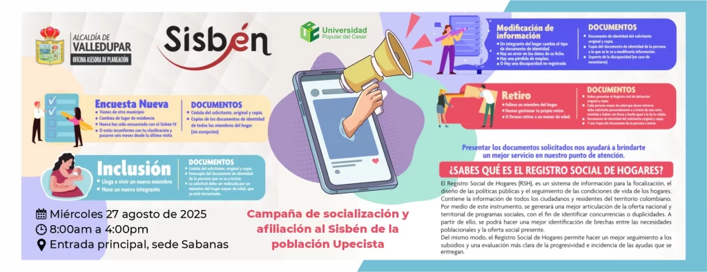 Campaña de socialización y afiliación al Sisbén de la población Upecista