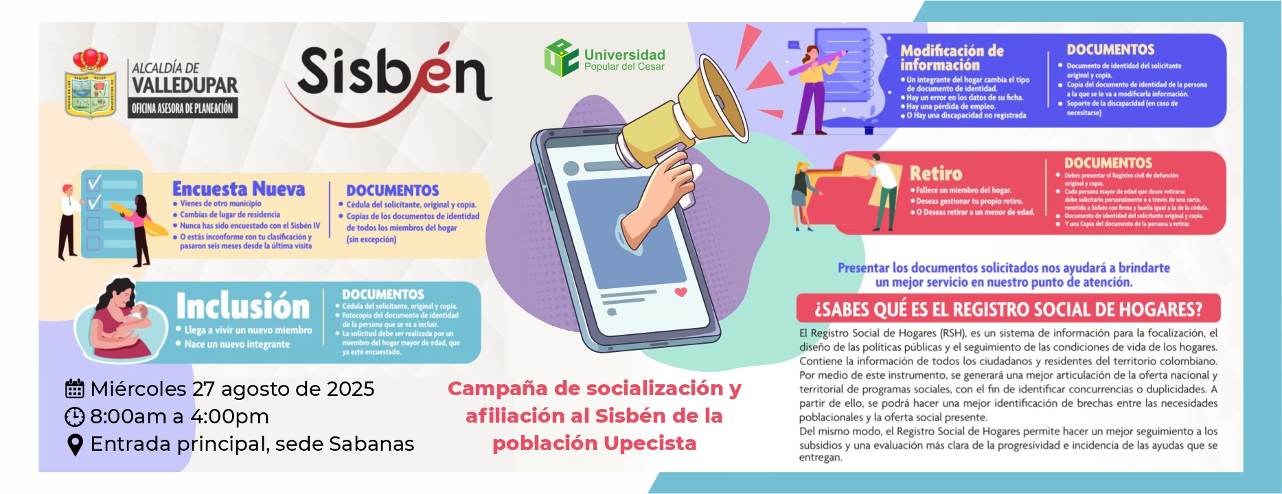 Campaña de socialización y afiliación al Sisbén de la población Upecista