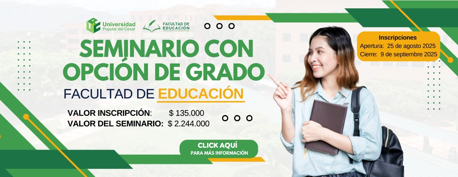 Seminario con opción de grado en la facultad de educación