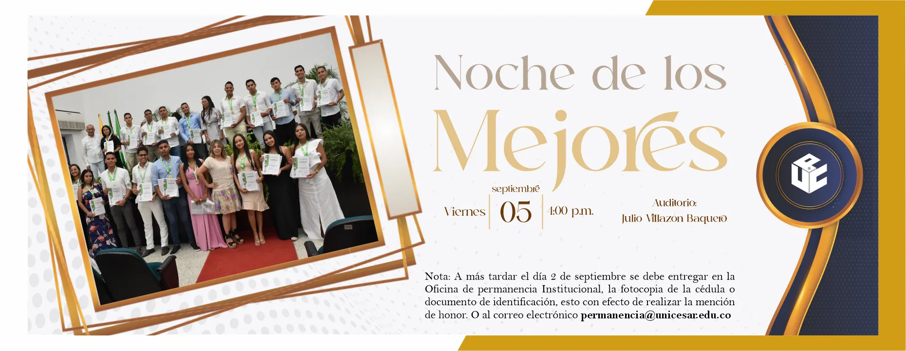 Noche de los mejores, Viernes 5 de septiembre de 2025, Hora: 4:00 pm, Auditorio Julio Villazón Baquero
