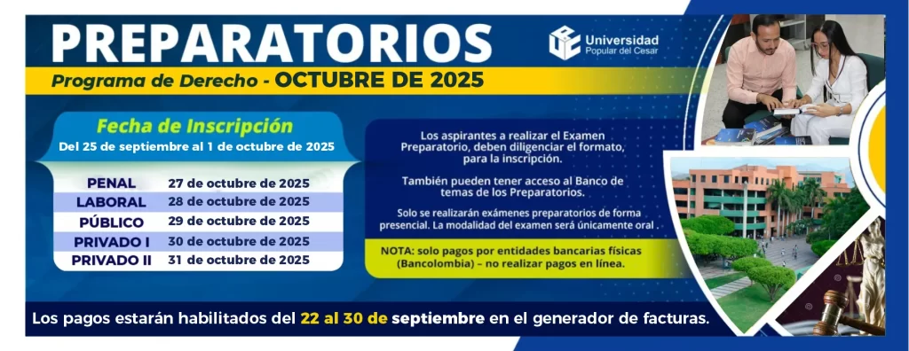 Banner Preparatorios Octubre 2025, calendario de exámenes preparatorios. fecha de inscripción del 25 de septiembre al 1 de octubre de 2025