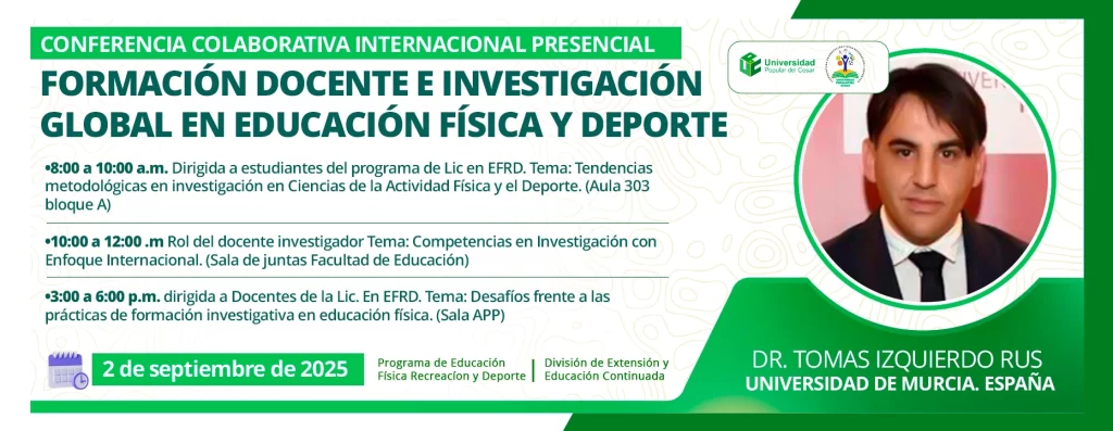 Conferencia colaborativa internacional presencial: formación docente e investigación global en educación física y deporte.