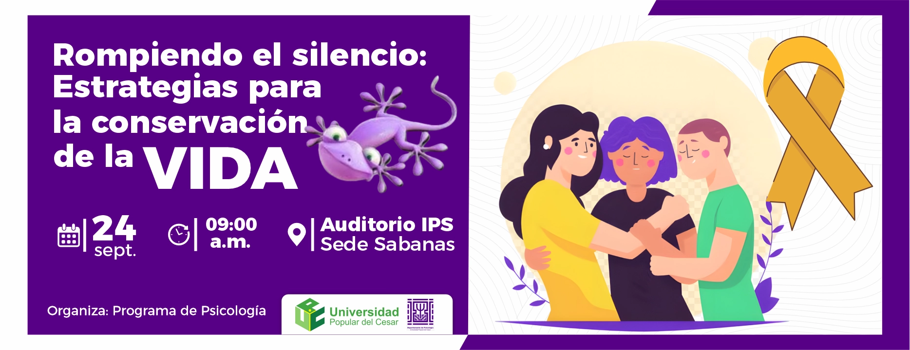 Rompiendo el silencio: estrategias para la conservación de la vida. Día: 24 de septiembre del 2025 Hora: 9:00 am
