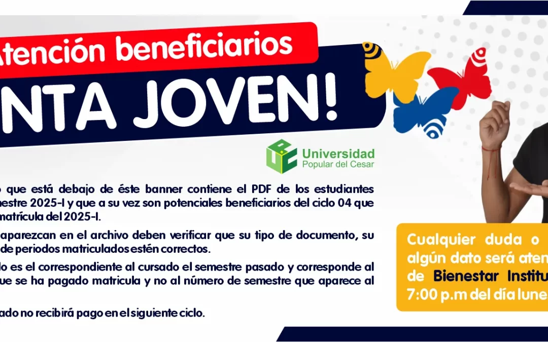 ¡ATENCIÓN BENEFICIARIOS RENTA JOVEN!