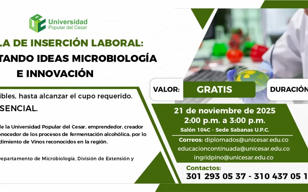 CHARLA DE INSERCIÓN LABORAL: FERMENTANDO IDEAS MICROBIOLOGÍA E INNOVACIÓN