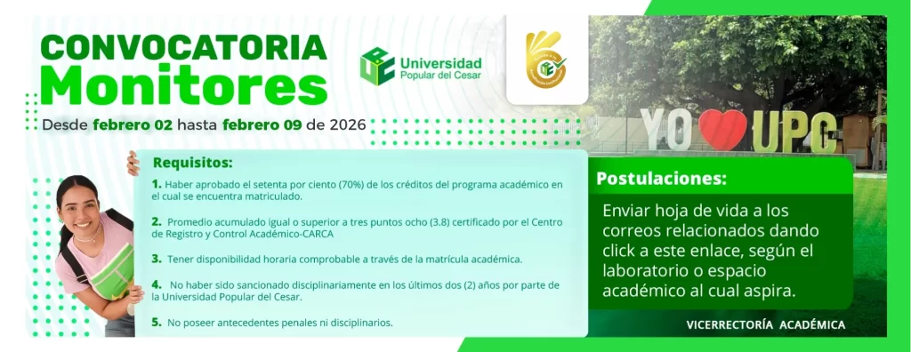 Convocatoriaย Monitores, desde el 2 al 9 de febrero de 2026