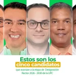 Estos son los cinco candidatos que avanzan a la etapa de Designación Rector 2026 – 2030 de la UPC