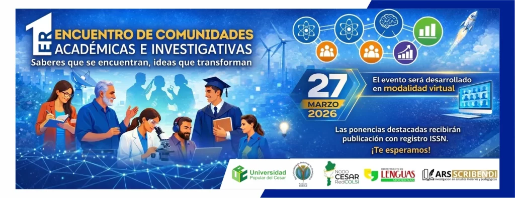 Primer encuentro de comunidades acadรฉmicas e investigativas. Dรญa: 27 de marzo de 2026, Modalidad: Virtual.